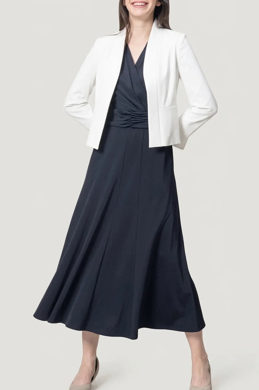 Stretch Jersey: Navy Long Marilyn Dress