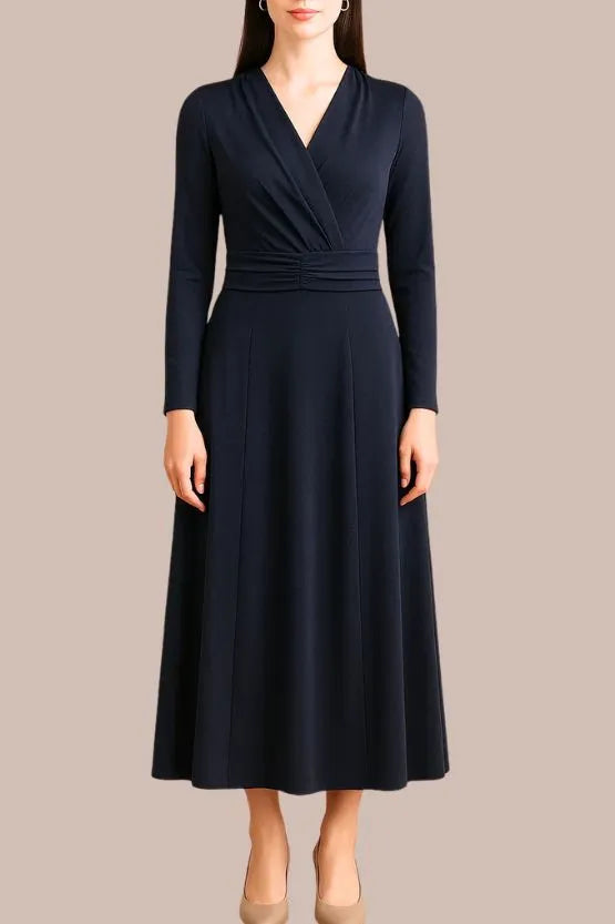 Stretch Jersey: Navy Long Marilyn Dress