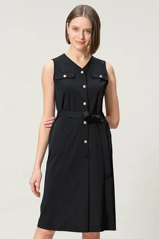 Tech Jersey: Front Button Dress