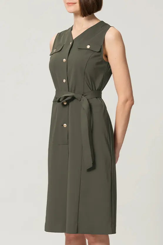 Tech Jersey: Front Button Dress