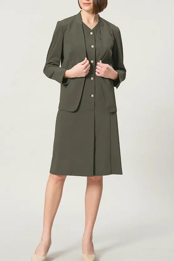 Tech Jersey: Front Button Dress