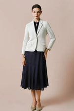 Stretch Chiffon:Navy Long Mermaid Dress