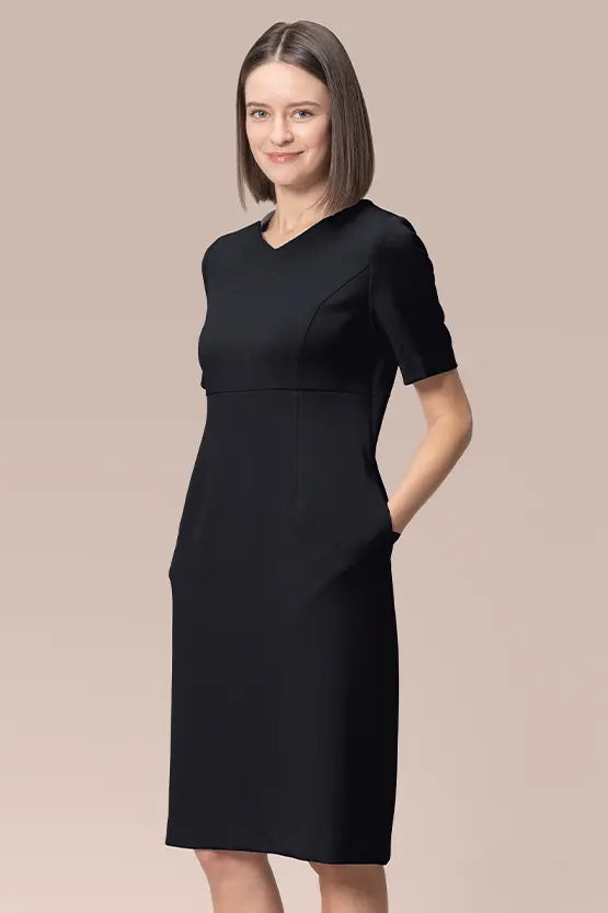 Space Material: V-neck Essential Dress