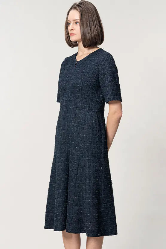 Boucle Tweed: Zip-up Dress