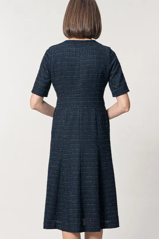 Boucle Tweed: Zip-up Dress