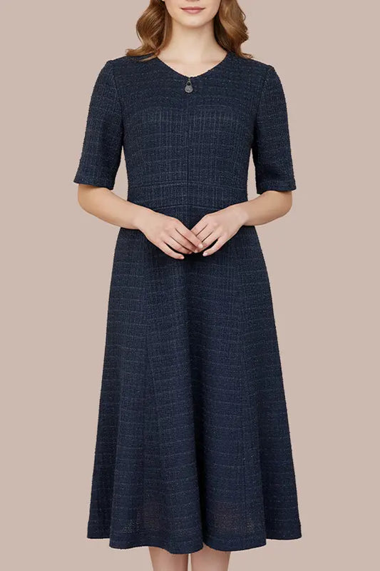 Boucle Tweed: Zip-up Dress