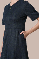 Stretch Lame Tweed: Zip-Up Semi-Mermaid Dress