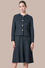 Stretch Lame Tweed: Zip-Up Semi-Mermaid Dress