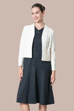 Stretch Lame Tweed: Zip-Up Semi-Mermaid Dress