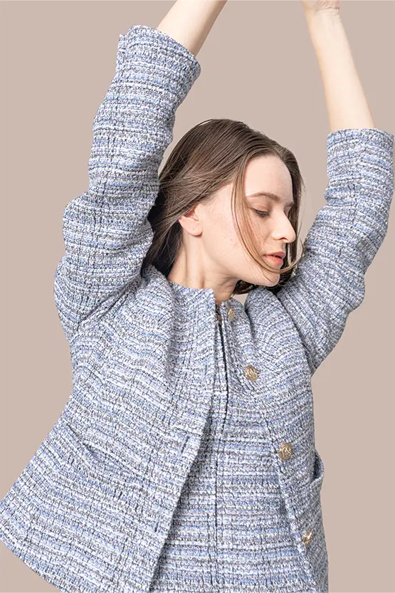 Boucle Tweed: Zip-up Dress