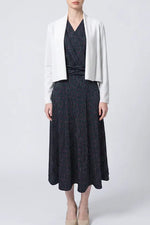 Oshima Tsumugi-Inspired Moist Jersey: Long Marilyn Dress - Indigo Akina Bara