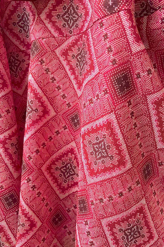 Oshima Tsumugi Design Stretch Chiffon: Mid-Length Semi-Mermaid Dress