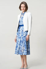 Stretch Chiffon: Twist Neck Mid-Length Mermaid Dress