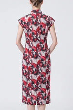 【Stretch Chiffon】Mandarin Dress