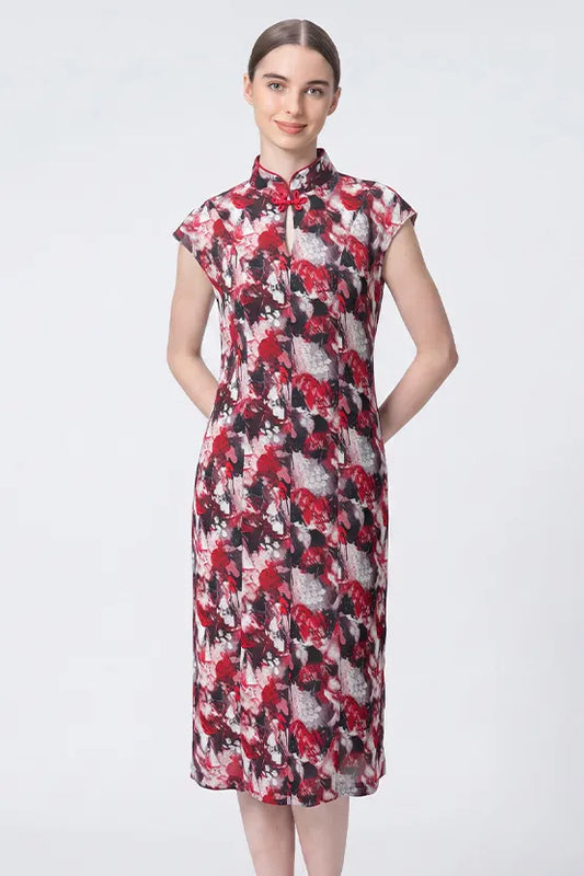 Stretch Chiffon: Mandarin Dress