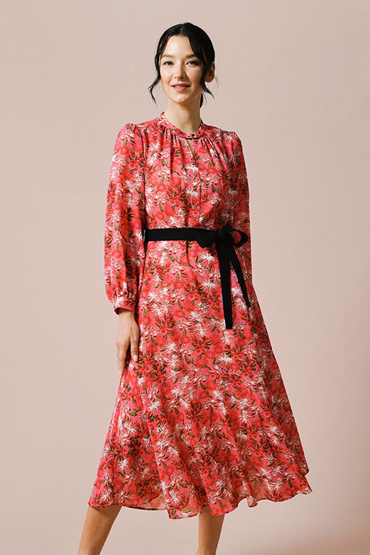 Reproduction / Stretch Chiffon: Coral Margaret Long Mermaid Dress