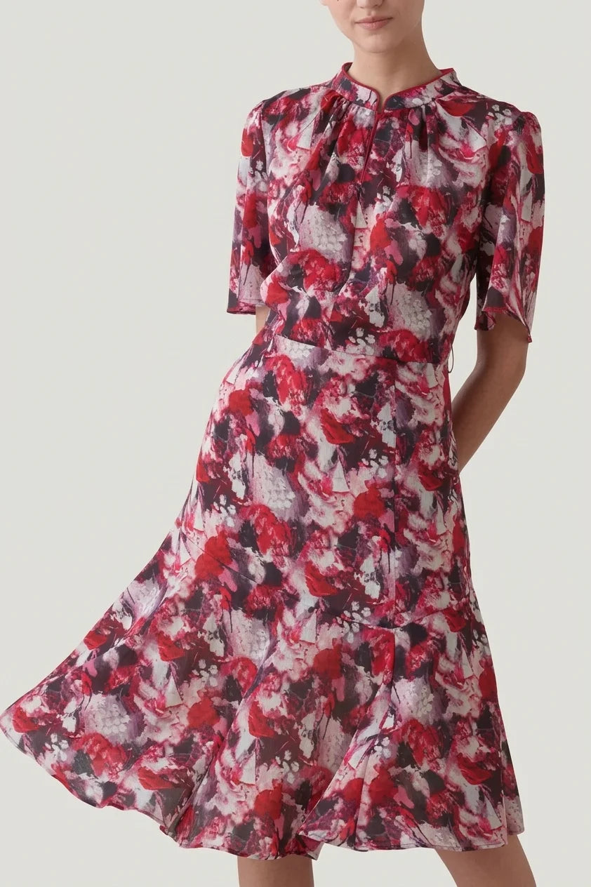Stretch Chiffon: Passion Mandarin Mermaid Dress