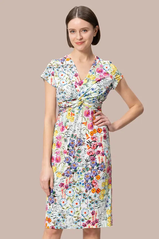 Stretch Jersey: Knee-Length Twisted Dress