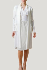 Active Stretch: Active Stretch White × Gray Shell Dress