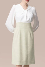 Stretch Georgette x Lame Jacquard:Twisted Trapezoid Dress