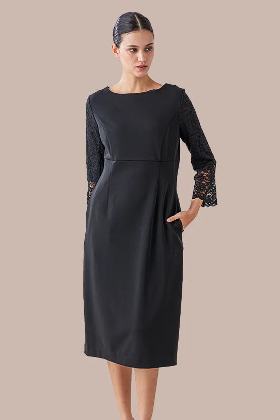 Space Material: Lace Bell Sleeve Dress