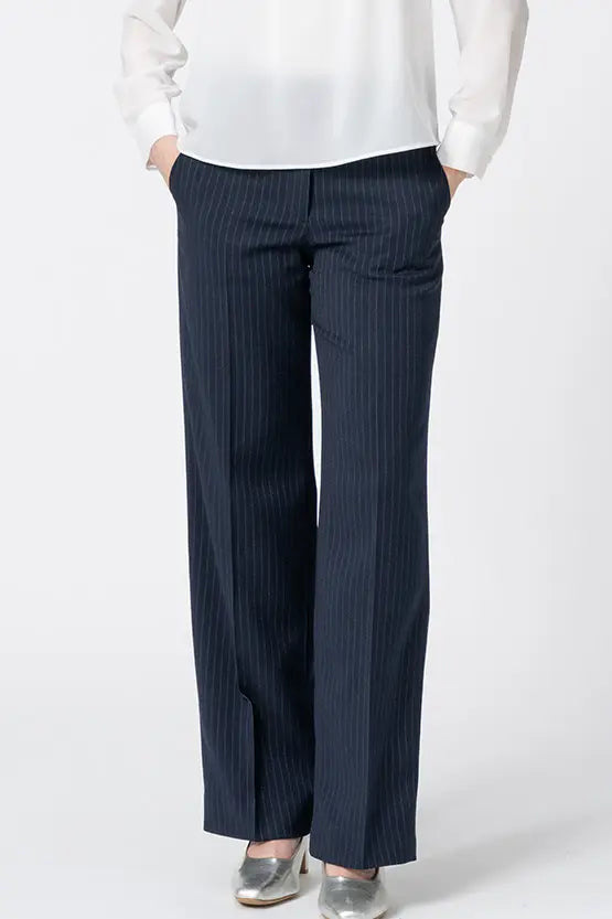 【Active Warm Pinstripe】Straight Pants