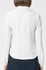 【Back Satin Georgette】Frill Long-Sleeve Blouse