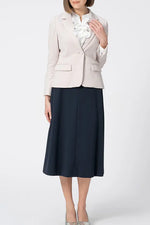 【Back Satin Georgette】Frill Long-Sleeve Blouse