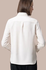 Authentic Oshima Tsumugi: Stretch Georgette Shirt with Bow Tie