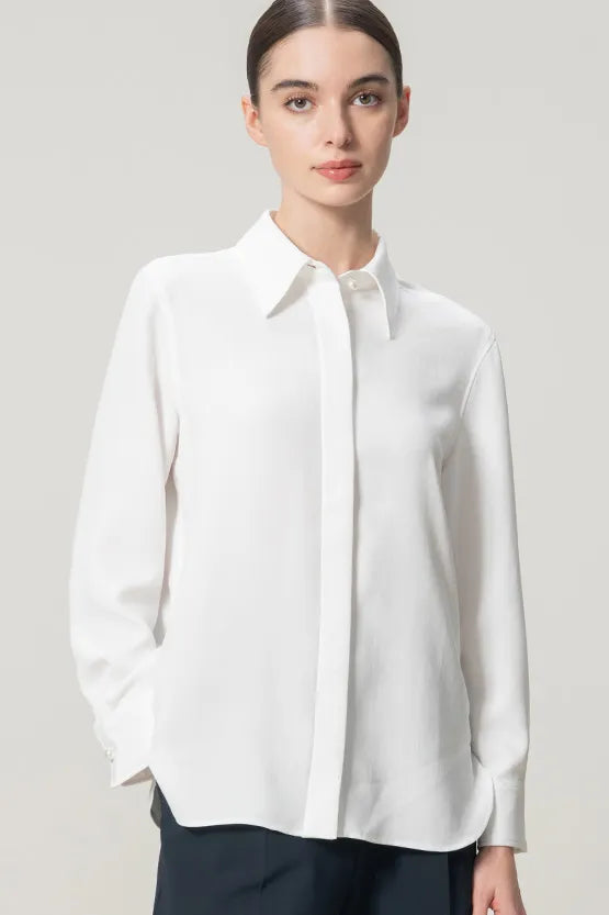 Stretch Georgette: Front Fly Shirt