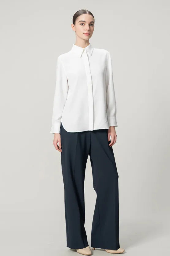 Stretch Georgette: Front Fly Shirt