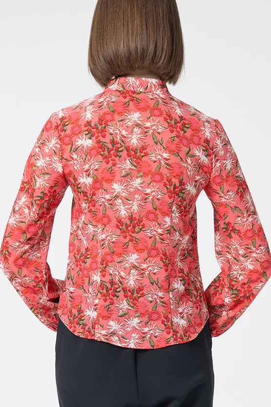 Stretch Chiffon: Ruffle Long-Sleeve Blouse
