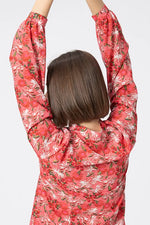 Stretch Chiffon: Ruffle Long-Sleeve Blouse