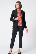 Stretch Chiffon: Ruffle Long-Sleeve Blouse
