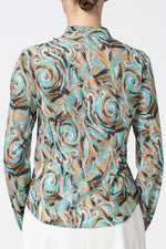 Stretch Chiffon: Ruffle Long-Sleeve Blouse