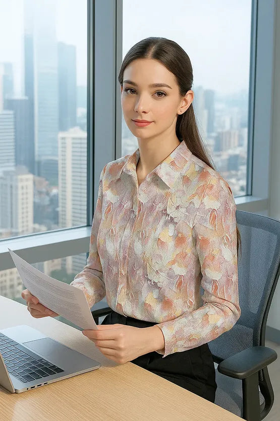 Stretch Georgette: Womanhood Front Fly Shirt