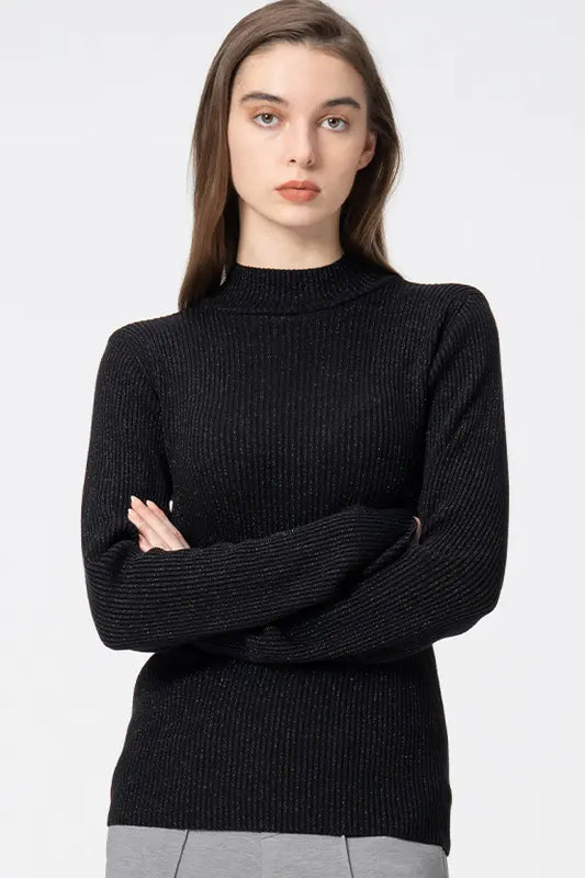Washable Wool Knit: High-Neck Top