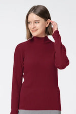 【Washable Wool Knit】High-Neck Top