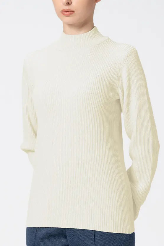 【Washable Wool Knit】High-Neck Top