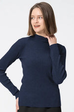 【Washable Wool Knit】High-Neck Top