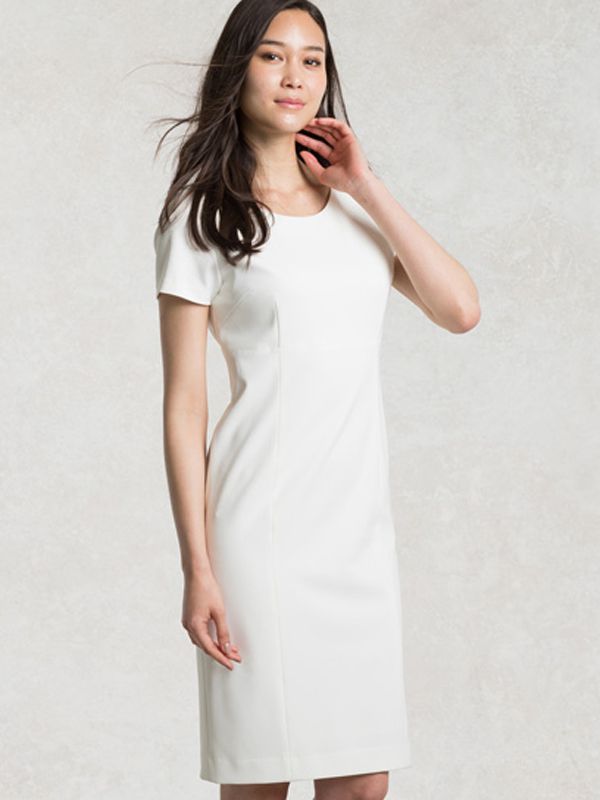 Navy High Neck Blouson Dress