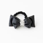 Black Vegan Leather "Puffy" Ribbon Scrunchie