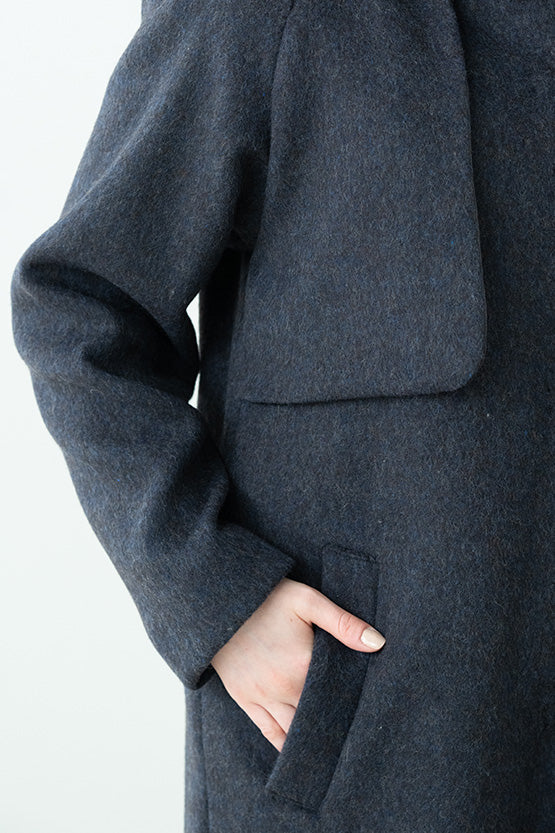 Fur Free: Navy Brown Long Coat