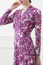 Pink Flower Wrap Dress
