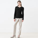 Washable Knit: White Cross Knit Top