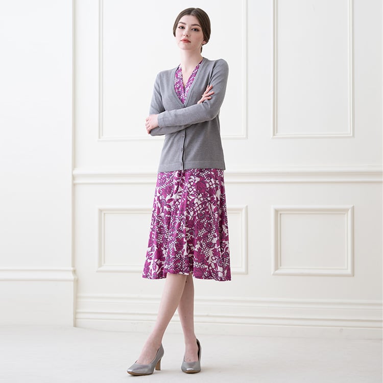 A vibrant pink with a calming grey