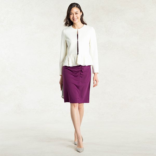 Elegant with white peplum jacket