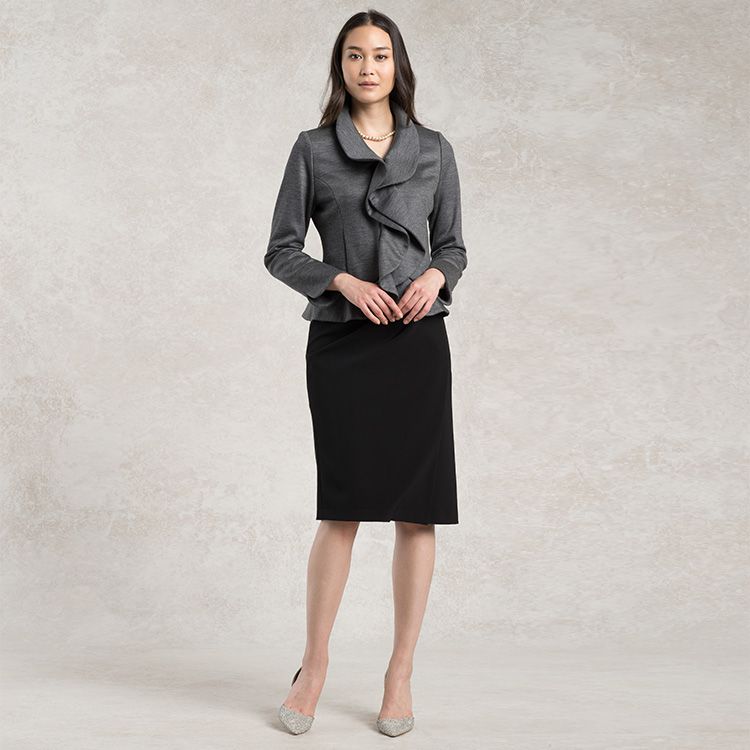 Add a ruffle jacket for lectures and dinner parties