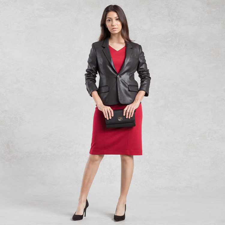 Add a black jacket for a sharp look