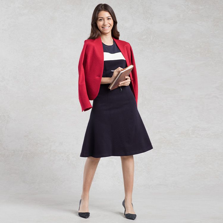 Pair with a knit dress for days in the office